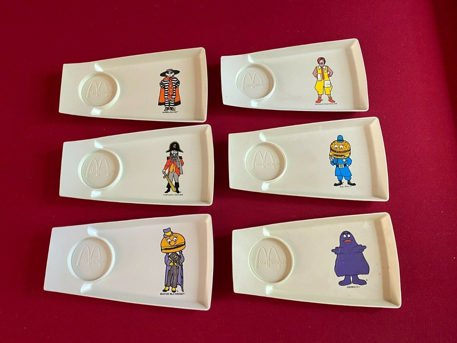 80' McDonald's Plastic Plate×4 マクドナルド絵皿 80' McDonald's Plastic Plate×4 マクドナルド絵皿 Vtg