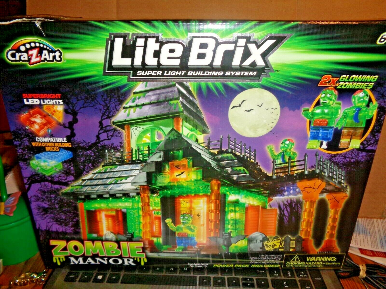NIB! CRA-Z-ART LITE BRIX ZOMBIE MANOR LED LIGHTS *RARE-HARD TO FIND