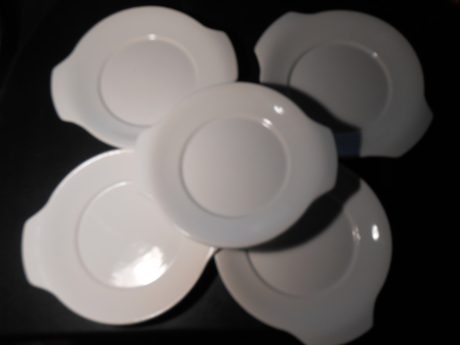 Old Foley James Kent Staffordshire China Plates - White Modern-Looking Set of 5