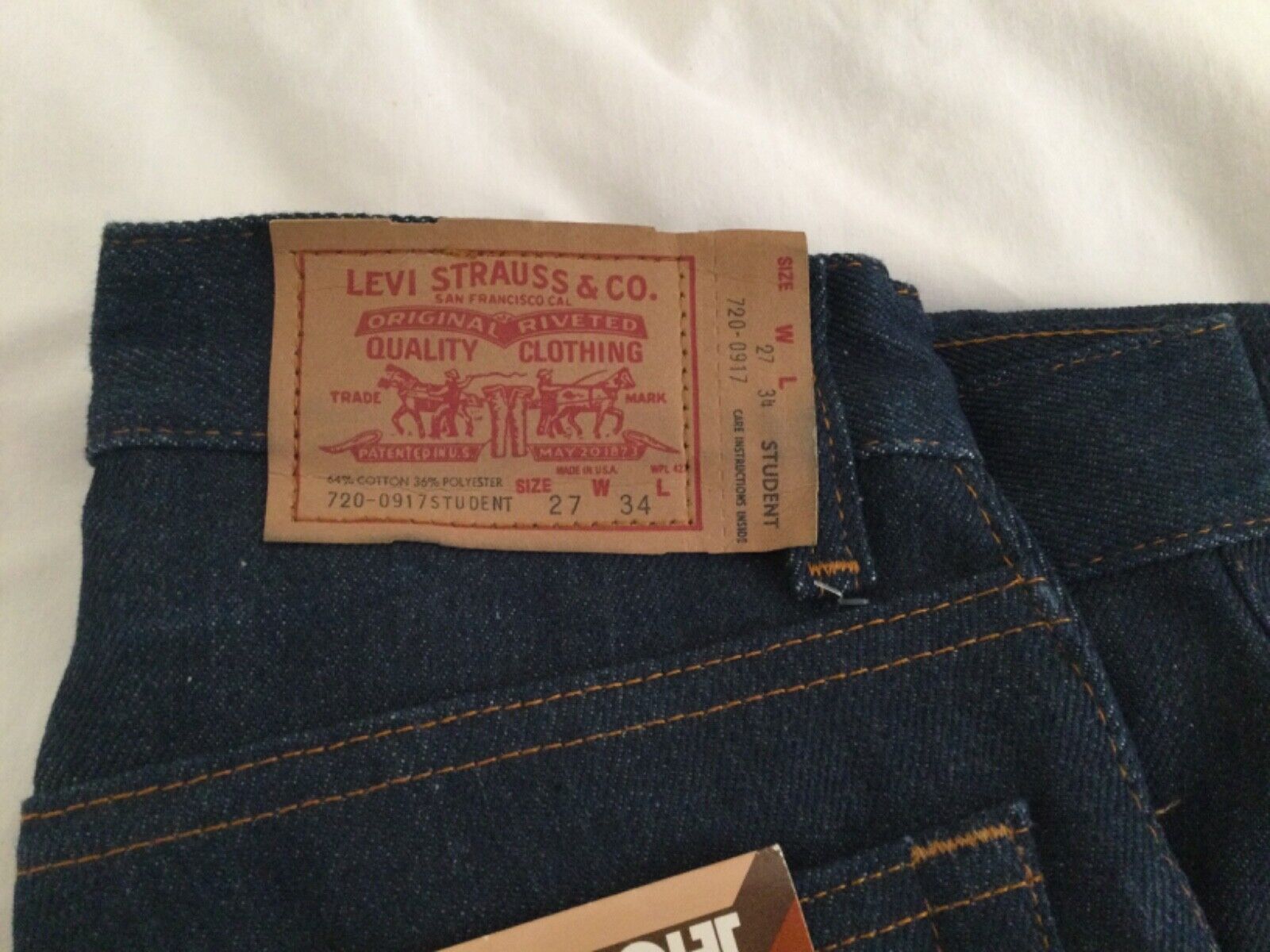 Vintage Very Rare Levi's Dura Plus Jeans 27x34 NWT. Student Vintage Very Rare Levi's Dura Plus Jeans 27x34 NWT. Student