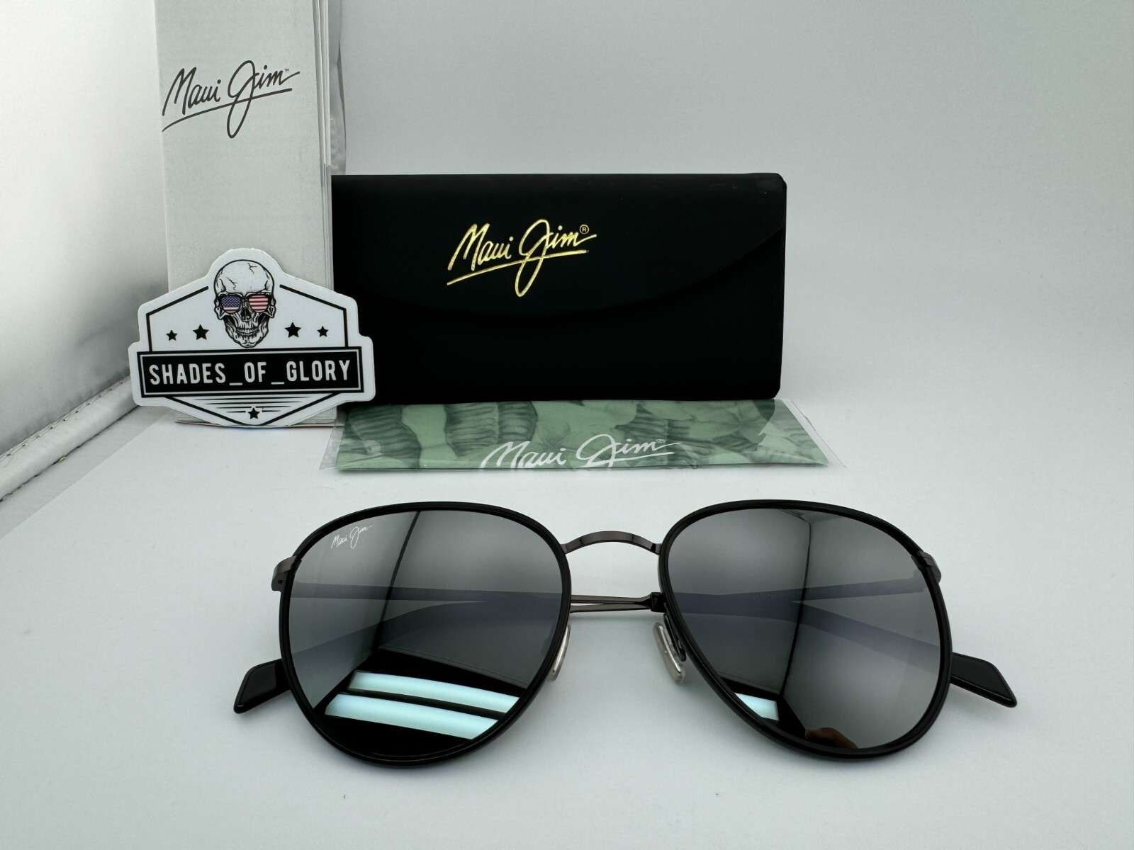 Pre-owned Maui Jim Noni Mj 854-02 Titanium Gunmetal Neutral Grey Polarized Sunglasses