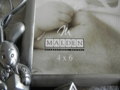 Malden Nursery Parade Baby 4X6 Metal Picture Photo Frame Pewter Color Animals