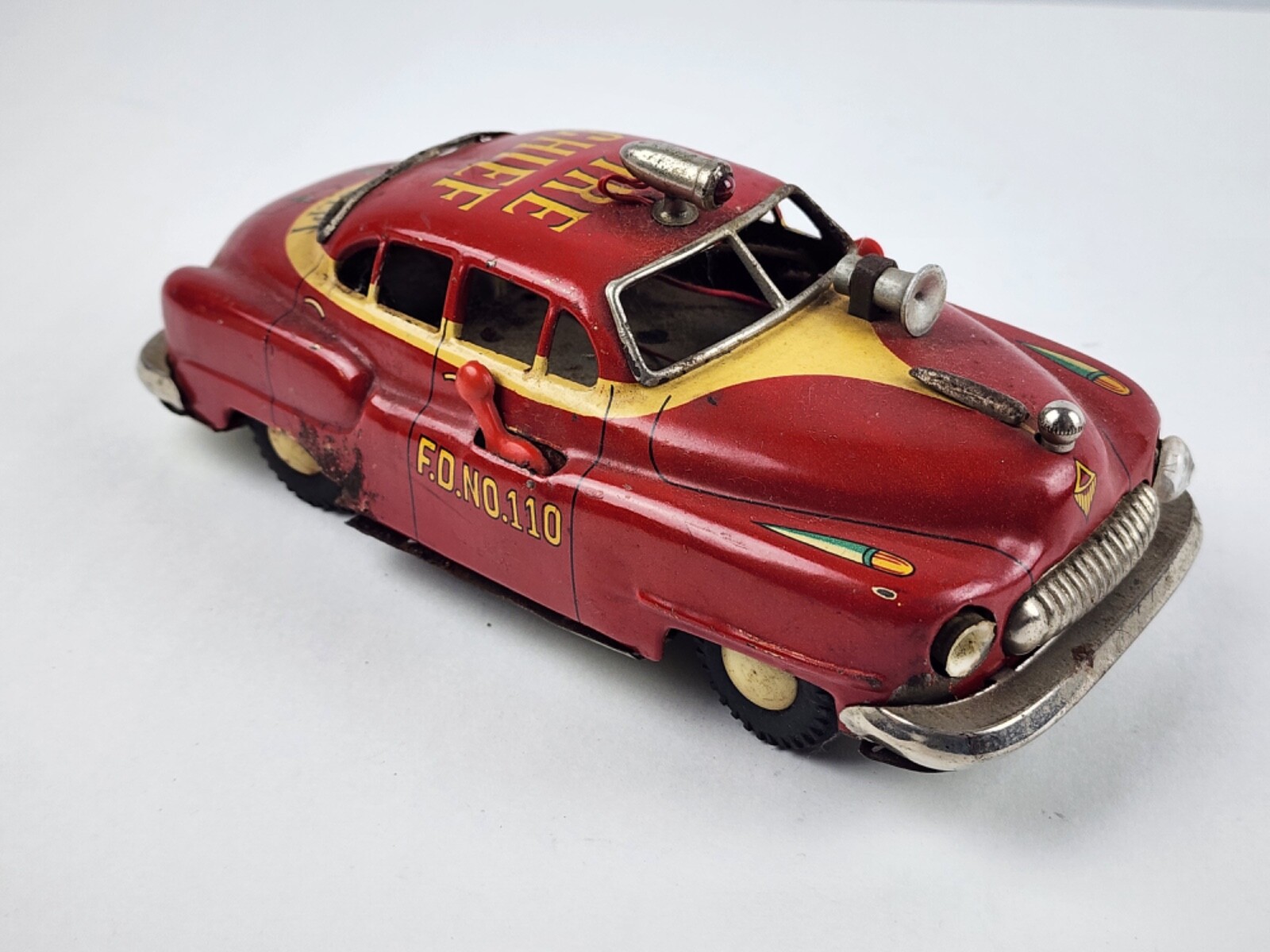 野村トーイ•新工社？ダブルネーム　電動　FIRE CHIEF CAR 動作品 野村トーイ•新工社？ダブルネーム 電動 FIRE CHIEF CAR 動作品