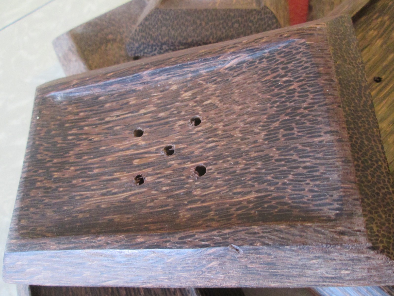 Lot of 14 Hand Made New Teakwood Soap Dishes