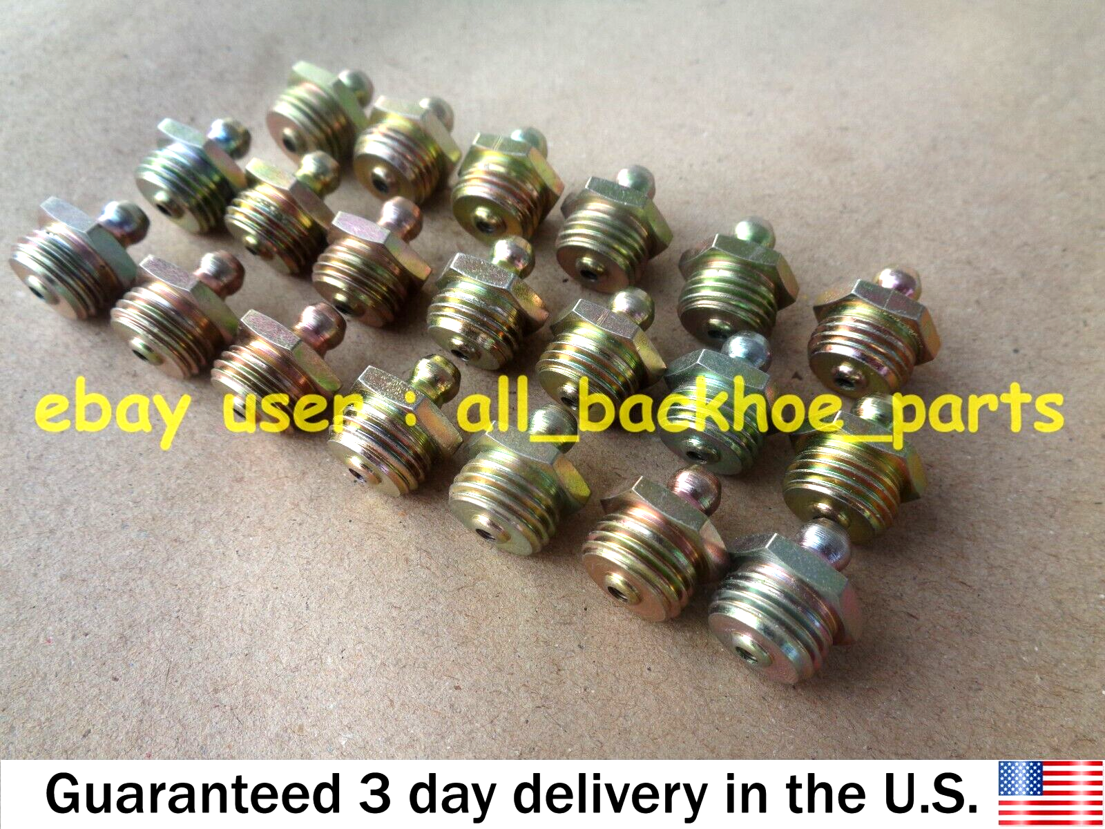 JCB BACKHOE - GREASE NIPPLE STRAIGHT 1/4" BSP, 20 PCS. (PART NO. 1450/0002)
