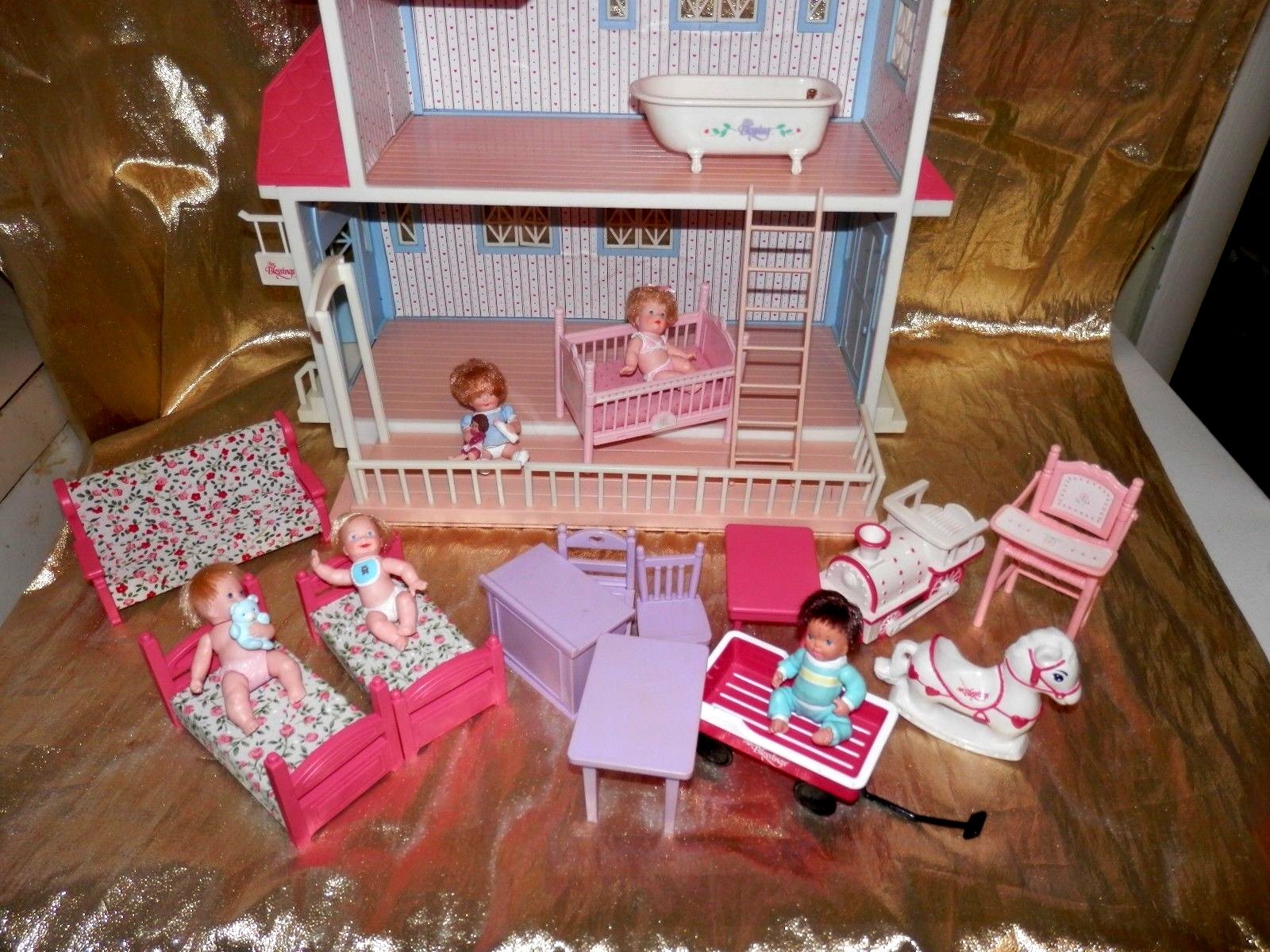 Tiny Blessings Doll House Complete with dolls furniture accessories original box