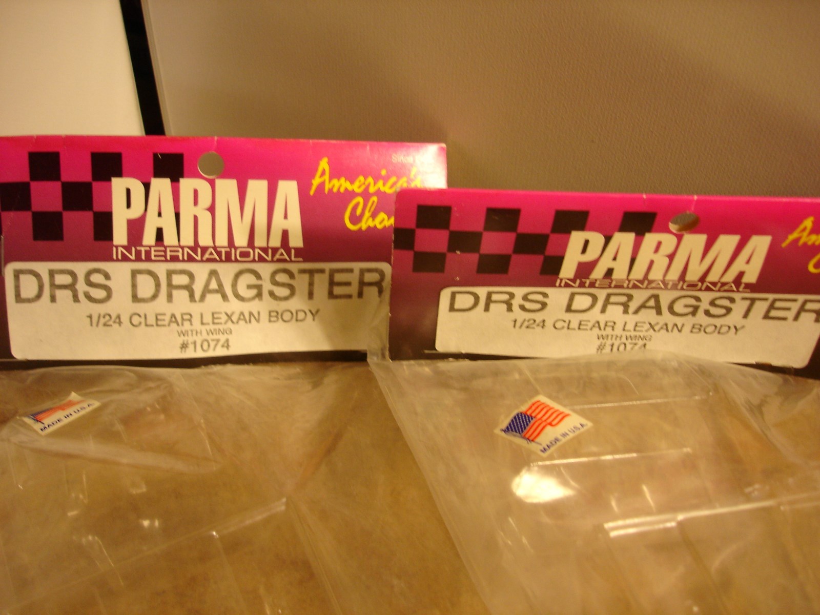 Lot of 2 Parma International DRS Dragster 1/32 clear Lexan body #1074