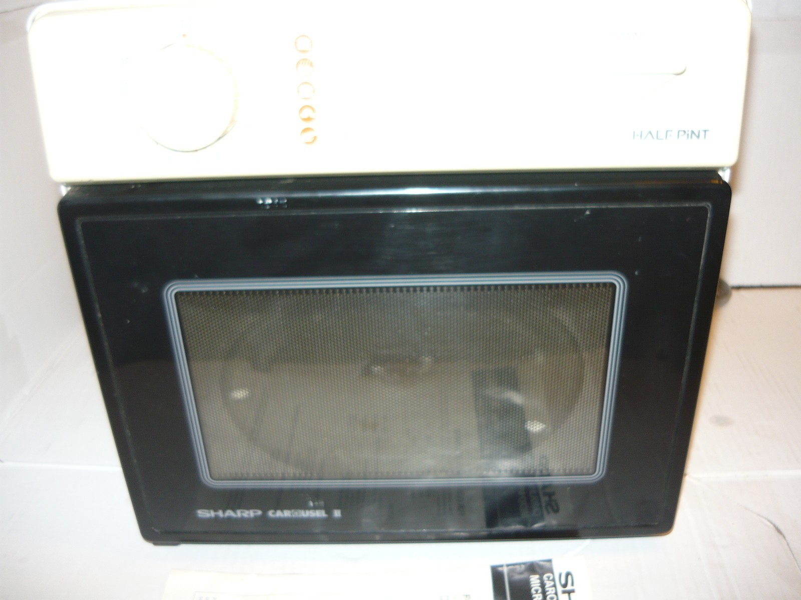 Sharp Carousel II Microwave Half Pint R-1M53 With Manual Plate Roller Works