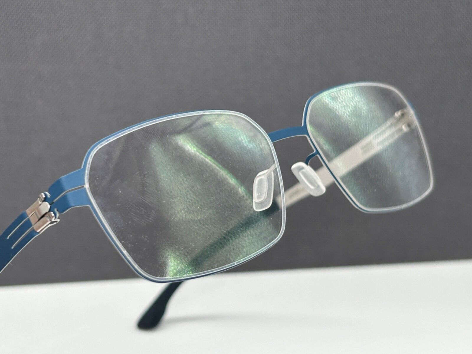 ic! Berlin Brille Herren Damen blau grau Eckig Moabit NP:499 ic! Berlin Brille Herren Damen blau grau Eckig Moabit NP:499