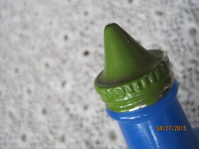 Gemco Oil or Vinegar Dispenser Blue with Green Lid Vintage 6 Inches Vintage