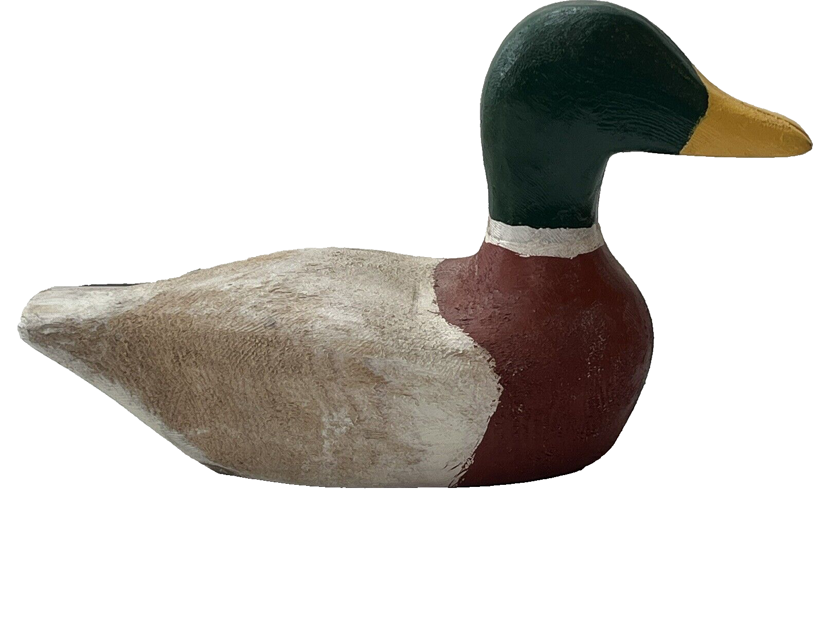 Large Primitive Mallard Duck Decoy, Hand Made, Wood 13