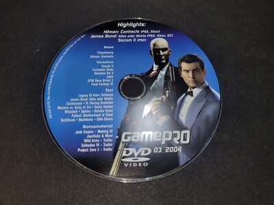 Gamepro March 2004 03 Hitman Contracts Bond Socom II PC DVD Disc EX+NM cond*