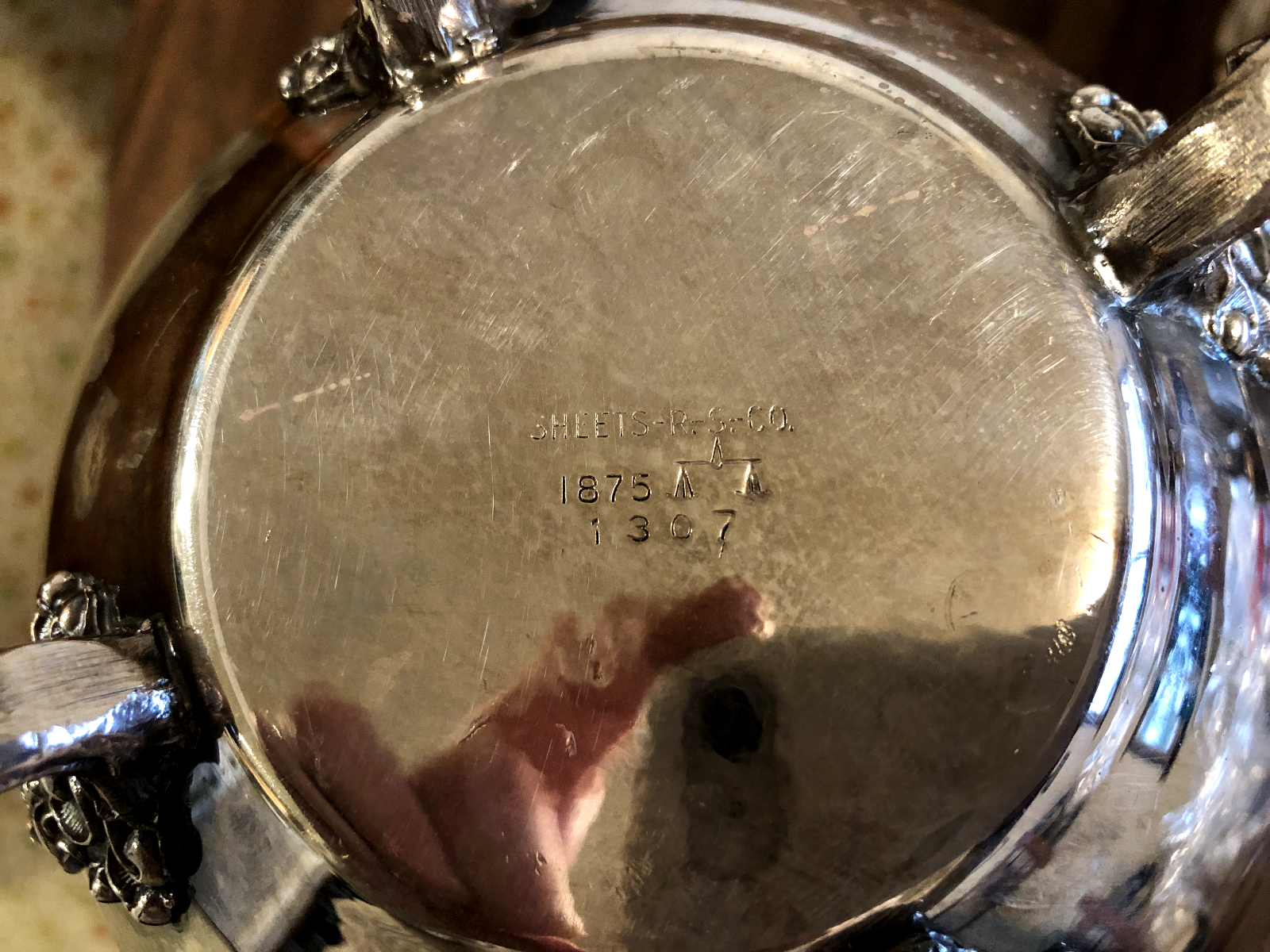 Sheets Rockford 1875 silverplated pitcher 