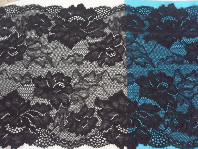 Spitze Elastisch Borte Schwarz Breit 25cm NÃ¤Hen Atal08 De