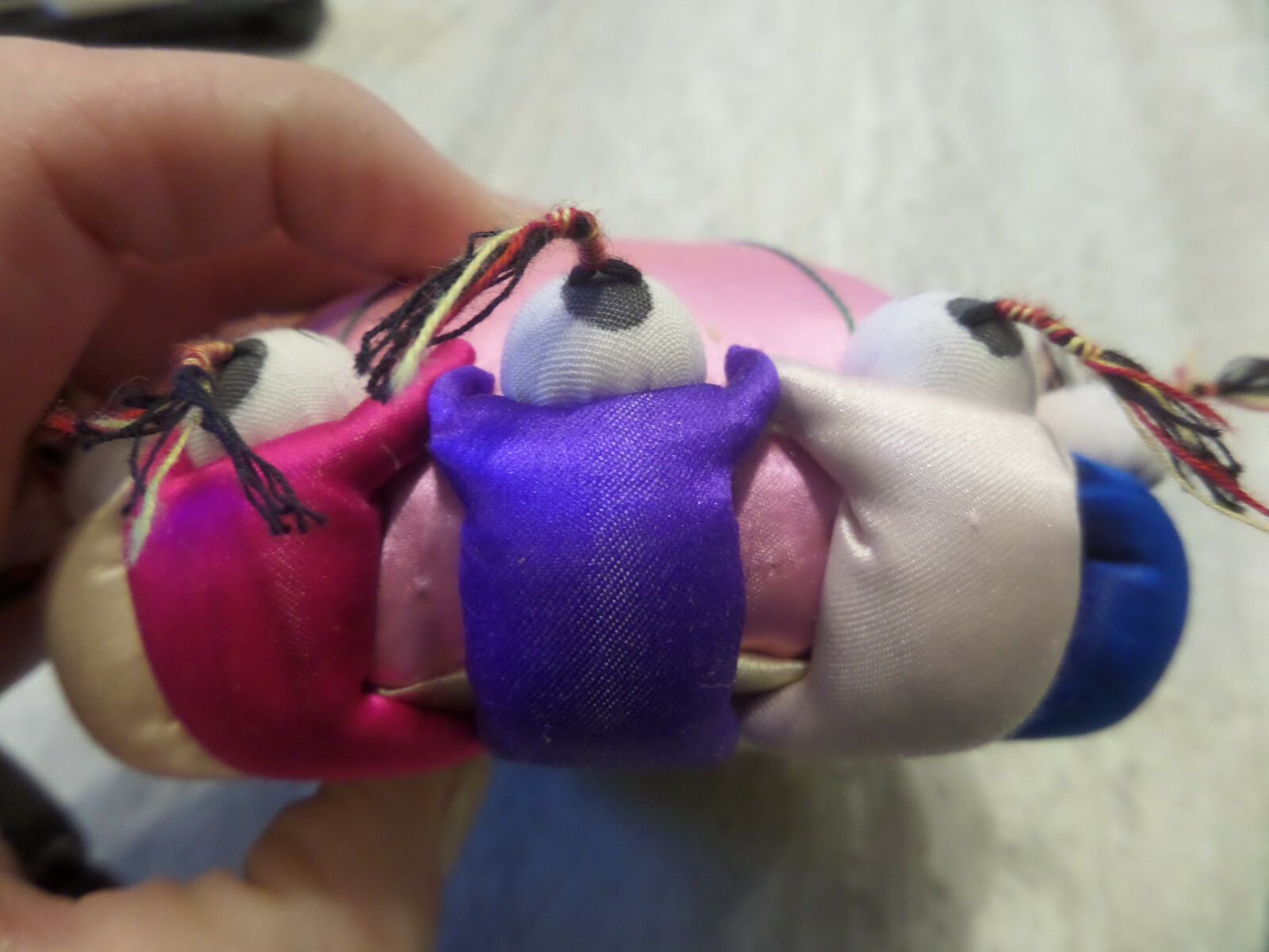 Large Oriental Style Pin Cushion Silk With 12 Babies Around The Edge