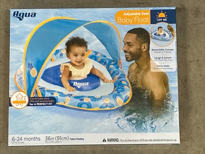 Aqua Leisure Grow-with-Me Baby Boat Float with Canopy, Pineapples Design