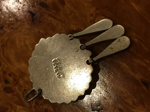 Vintage 925 Silver Mexico Turquoise Alpaca Sun Pendant