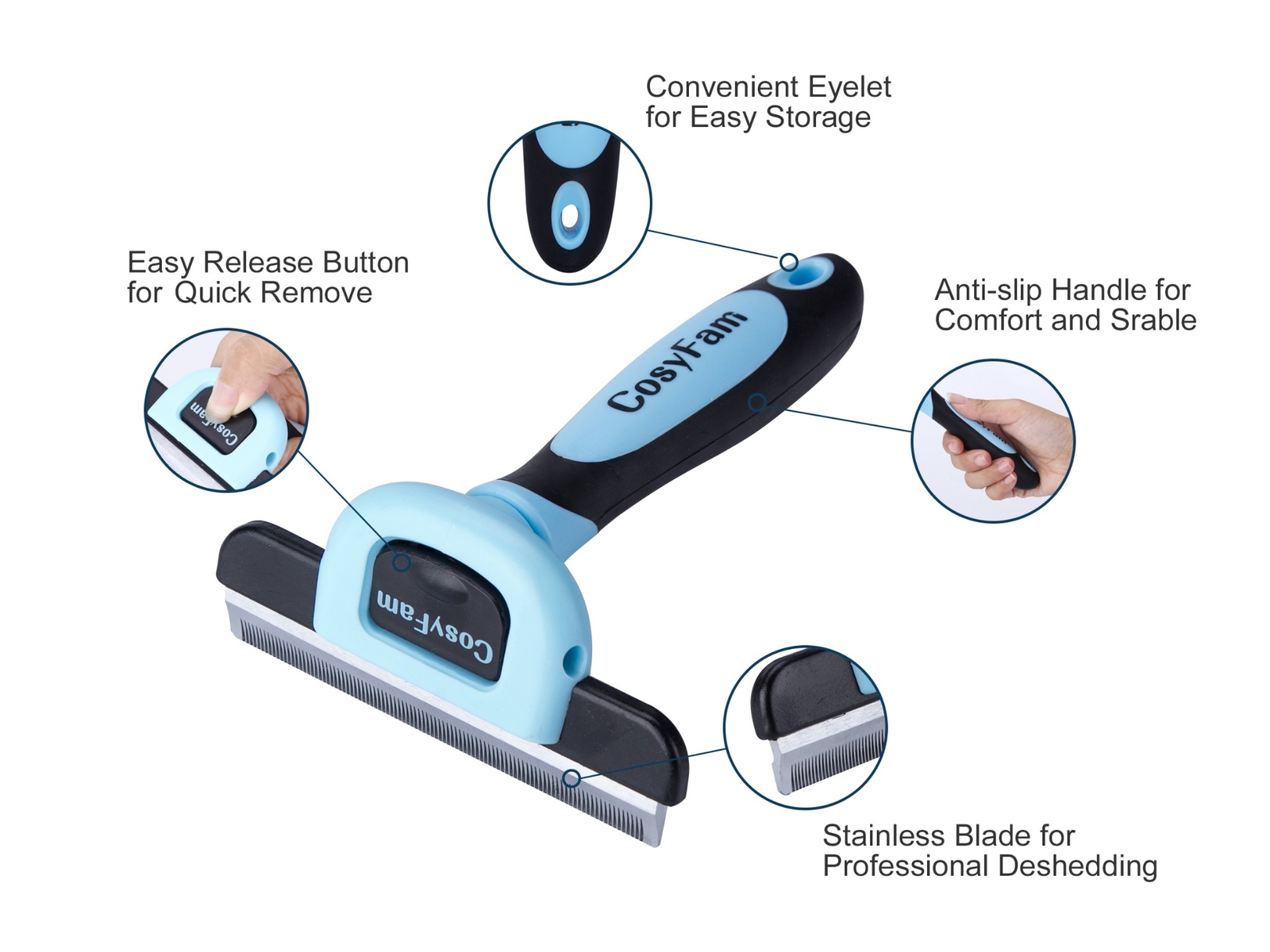 Dog Brush for Shedding Cat Grooming Tools LONG MEDIUM SHORT SMALL LARGE Hair PET