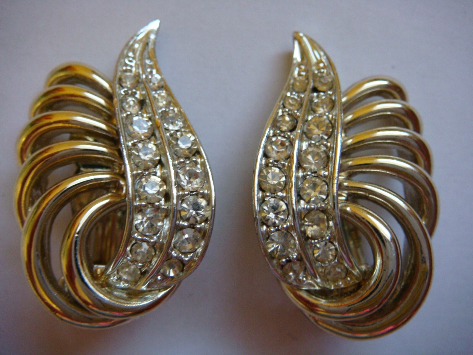■VINTAGE HOLLYWOOD■ 925 Silver Moon Boat Earrings VH2478E Vintage 925 STERLING SILVER MEXICO HOWLING WOLF ON MOON STAR