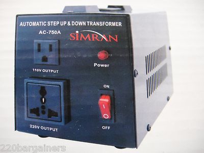 Simran AC750A Voltage Converter 110v 220v AC 750W Max Transformer Step UP Down