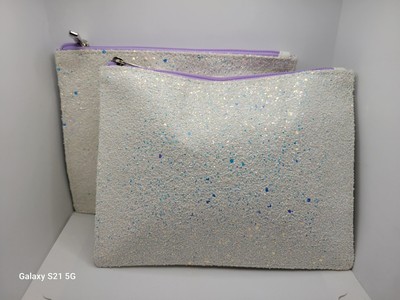 LOT OF 2 CLINIQUE SPARKLE MAKEUP BAG/CASE NWOT