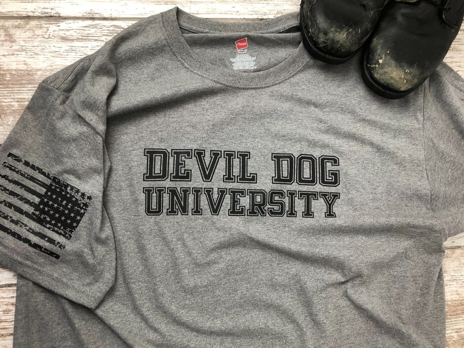 Marines Devil Dog University T-shirt , Marine Corps USMC DD-214 112 v3