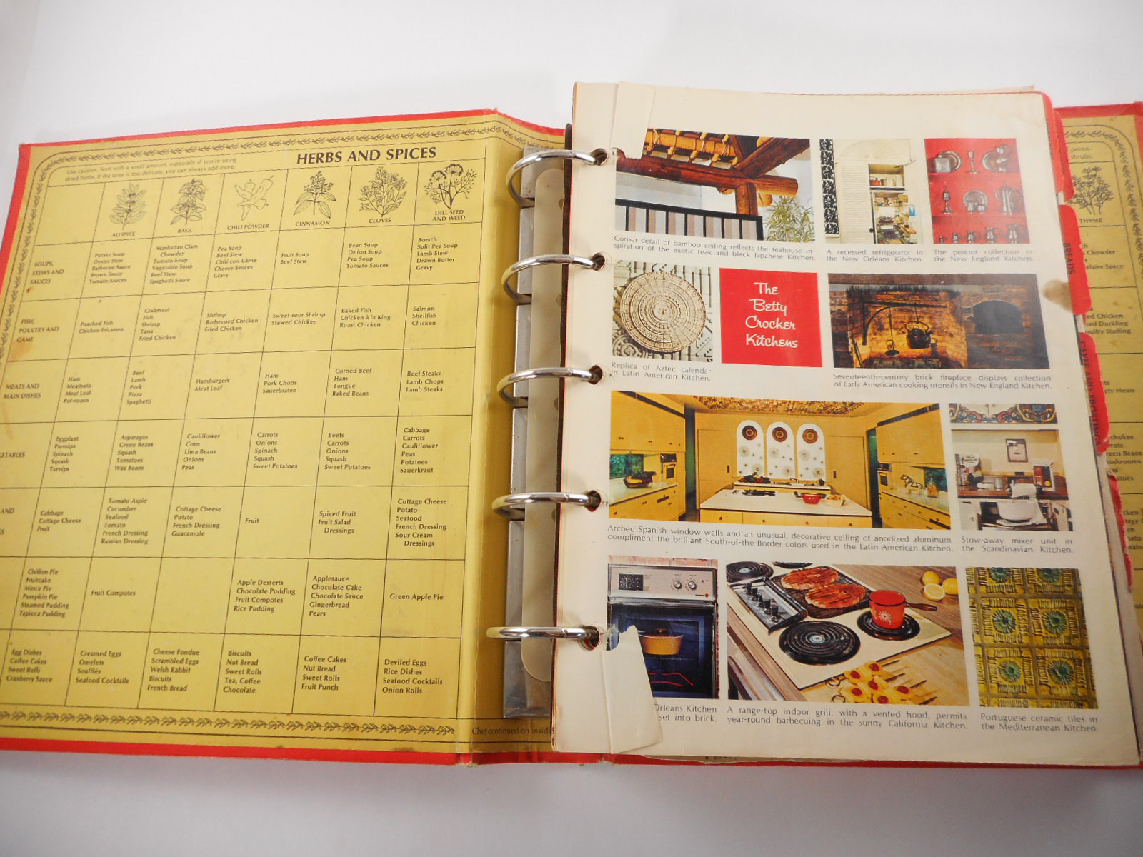 Vtg 1969 Betty Crocker Cookbook Red Pie Cover HC 5-Ring Binder w/ Tabs