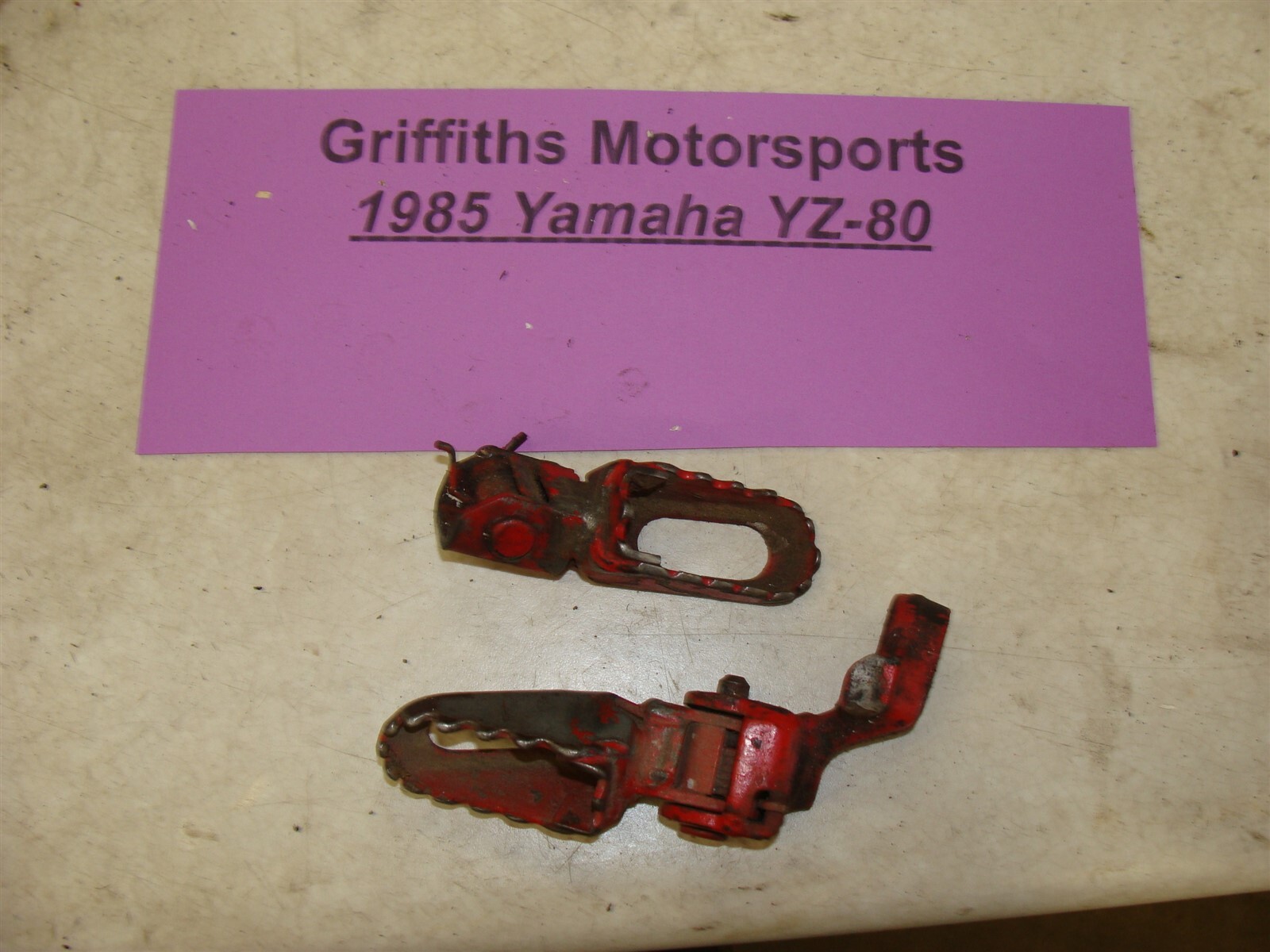 1985 Yamaha YZ80 oem pegs footpegs right left foot rest pin
