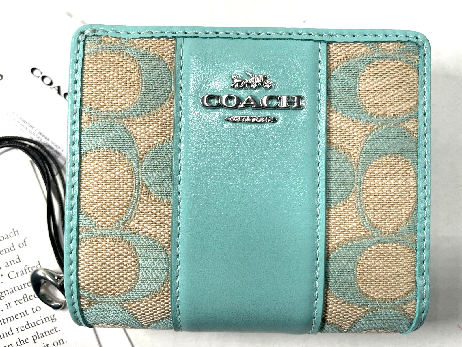 新作★Coach★Snap Wallet In Signature Jacquard CT980 COACH CT980 Snap Wallet Signature Jacquard & Leather/Faded