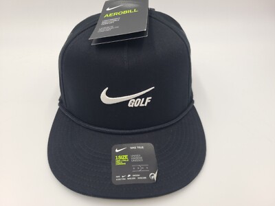 Nike Golf Retro 72 Dri-Fit Aerobill Rope Snapback Hat Cap Swoosh Men Black White