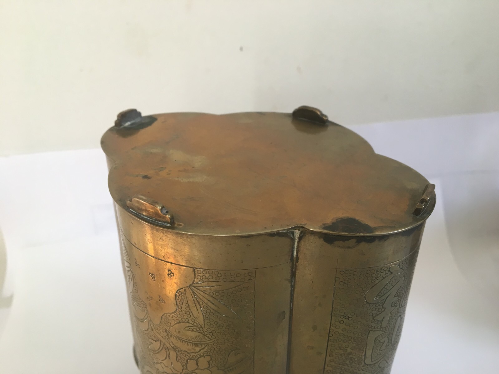 Antique Brass Chinese Tea Caddy