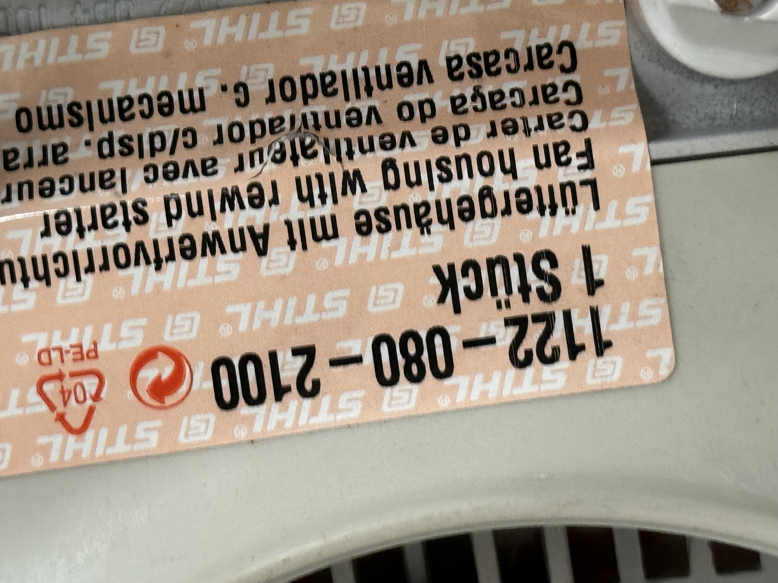 STIHL OEM FAN HOUSING WITH REWIND STARTER 1122 080 2100 OBSOLETE FOR 064 R RW - Picture 3 of 3