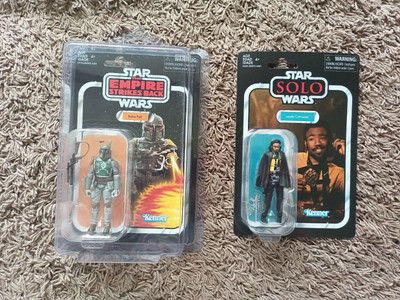 NEW STAR WARS BOBA FETT VC09 EX+ W/ CASE + LANDO CALRISSIAN VC139 FIGURE LOT  