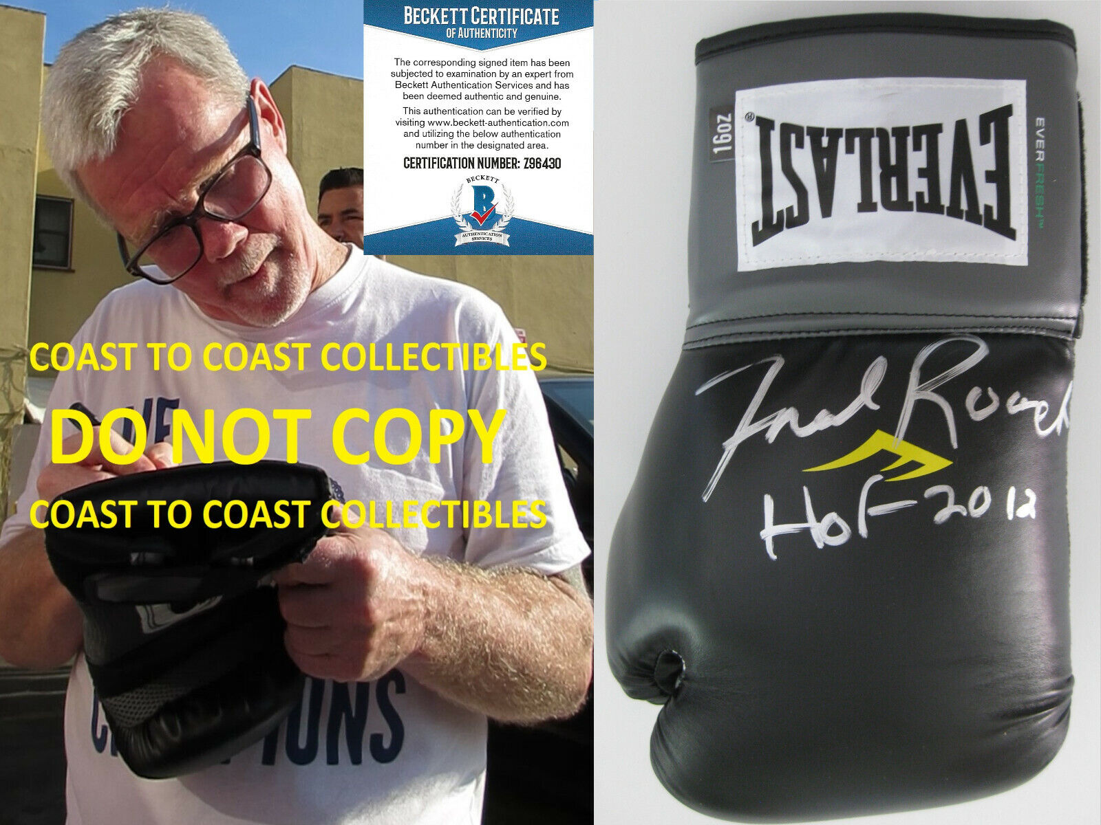 Freddie Roach Boxing Legend signed autographed boxing glove COA exact proof Beckett Freddie Roach Boxing Legend signed autographed boxing glove COA exact proof Beckett