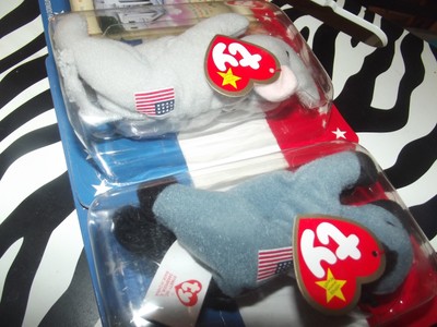 Ty Teenie Beanie Babies McDonalds AMERICAN TRIO Lefty, Righty and Libearty