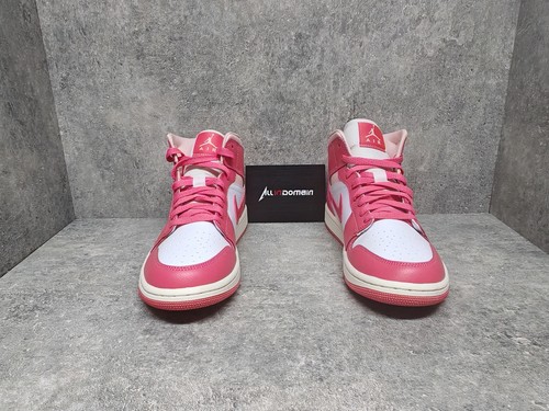 Pre-owned Jordan Level Ss/new - Air  1 Mid Strawberries Pink And Cream Women's Bq6472-186