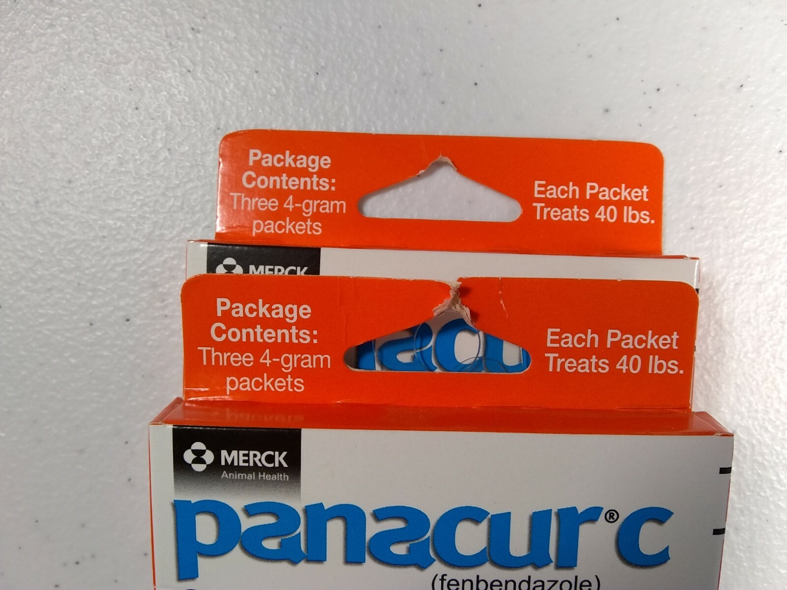 2 Panacur C Canine Dewormer Dogs 4 Gram Each Packet Treats 40 lbs (6 Packets)