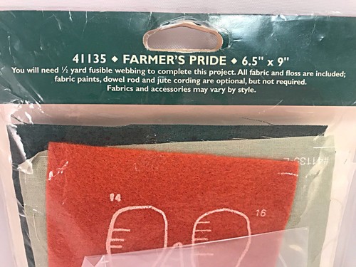 NIP~Bucilla PATCH WORKS FARMERS PRIDE 41135 Wall Hanging Kit~Easy Appliqué