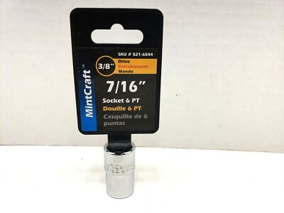MINTCRAFT MT6493662 3/8 IN Inch Drive 6 Point Socket 7/16-Inch Size