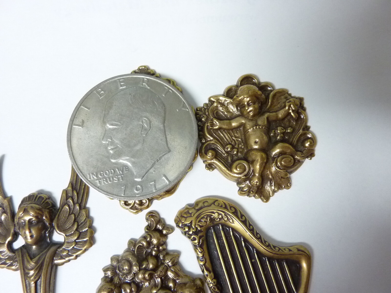 Victorian style brass stampings findings from the early 90s A17