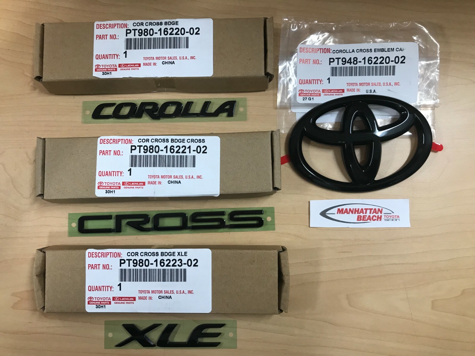 22-25 COROLLA CROSS XLE BLACKOUT EMBLEM & OVERLAY KIT