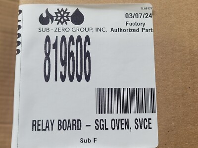 Sub-zero Wolf Range 819606 Relay Board