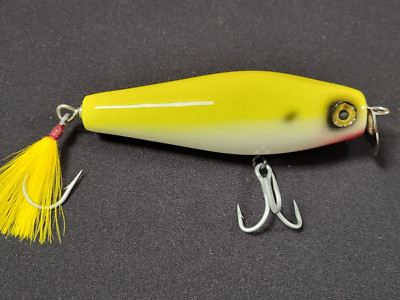 1 Gordon Wright Custom Lures 2oz. Peanut ''Fat Boy'' Metal Lip YELLOW/WHITE COLOR