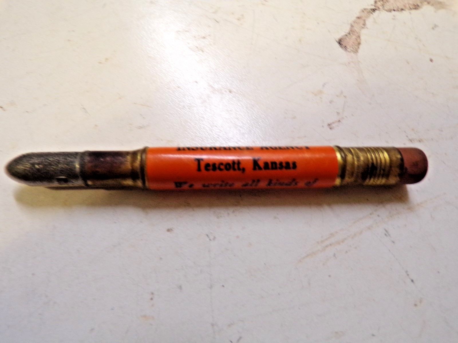 Old Bullet Pencil Berkley & Berkley Insurance Tescott Kansas