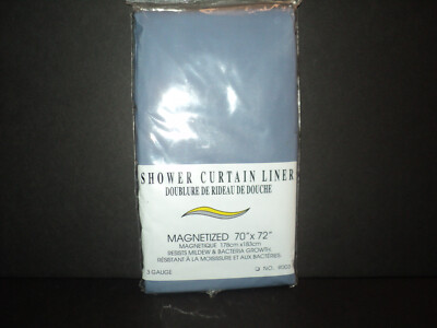 Shower Curtain Liner, Creative Bath Products Smoke Blue Magnetized 70'' x 72'' NEW