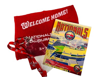 WASHINGTON NATIONALS 2008 INAUGURAL GAME OPENING NIGHT PROGRAM TOWEL LANYARD SET