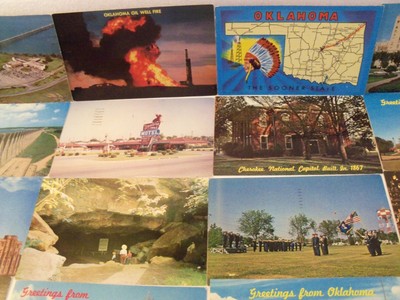 OKLAHOMA! OK. 50+ POSTCARD LOT PICTURESQUE VIEWS OF ROADSIDE AMERICANA! #147