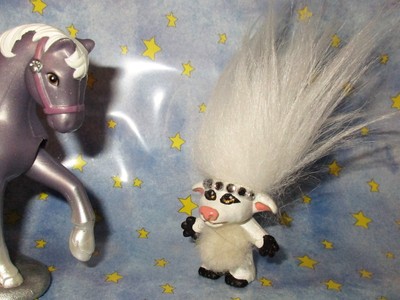 LAMB TROLL OOAK Doll Custom Painted unique mini 1 in white upface mini sheep