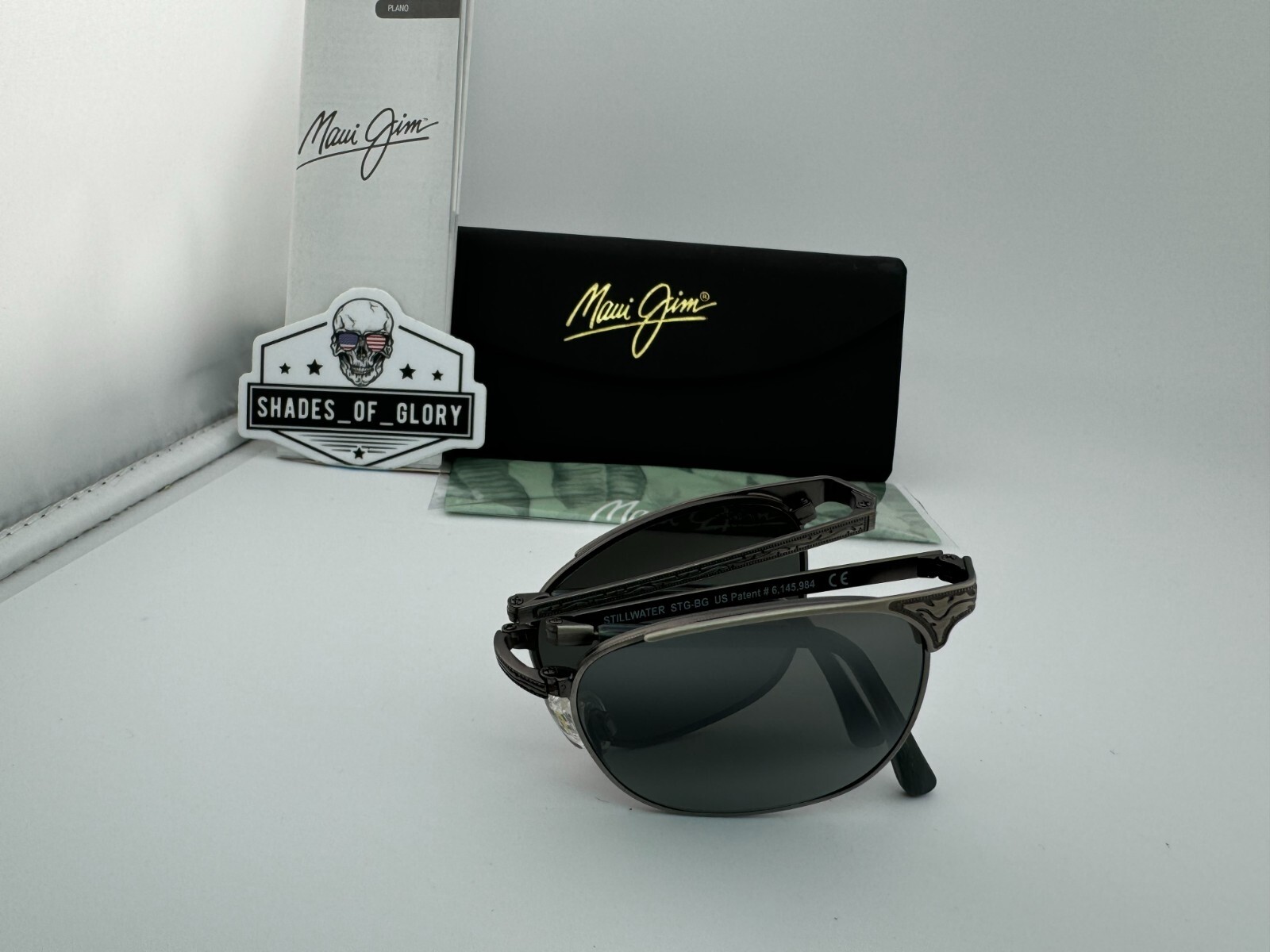 Pre-owned Maui Jim Stillwater Mj 706-17c Pewter Neutral Grey Polarized Folding Sunglasses