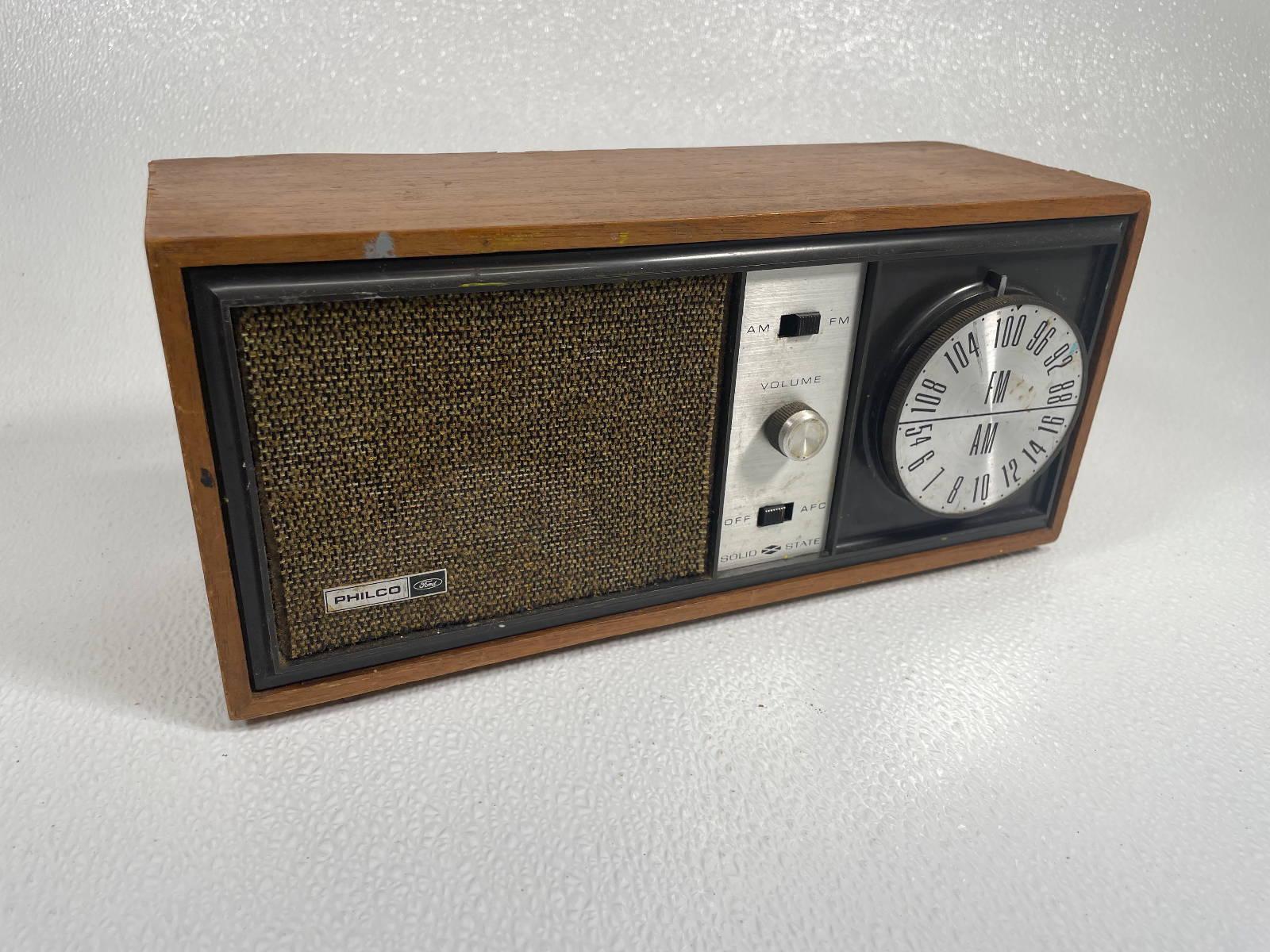 VTG Philco Ford Solid State Wood Panel AM/FM Stereo Shelf VTG Philco Ford Solid State Wood Panel AM/FM Stereo Shelf